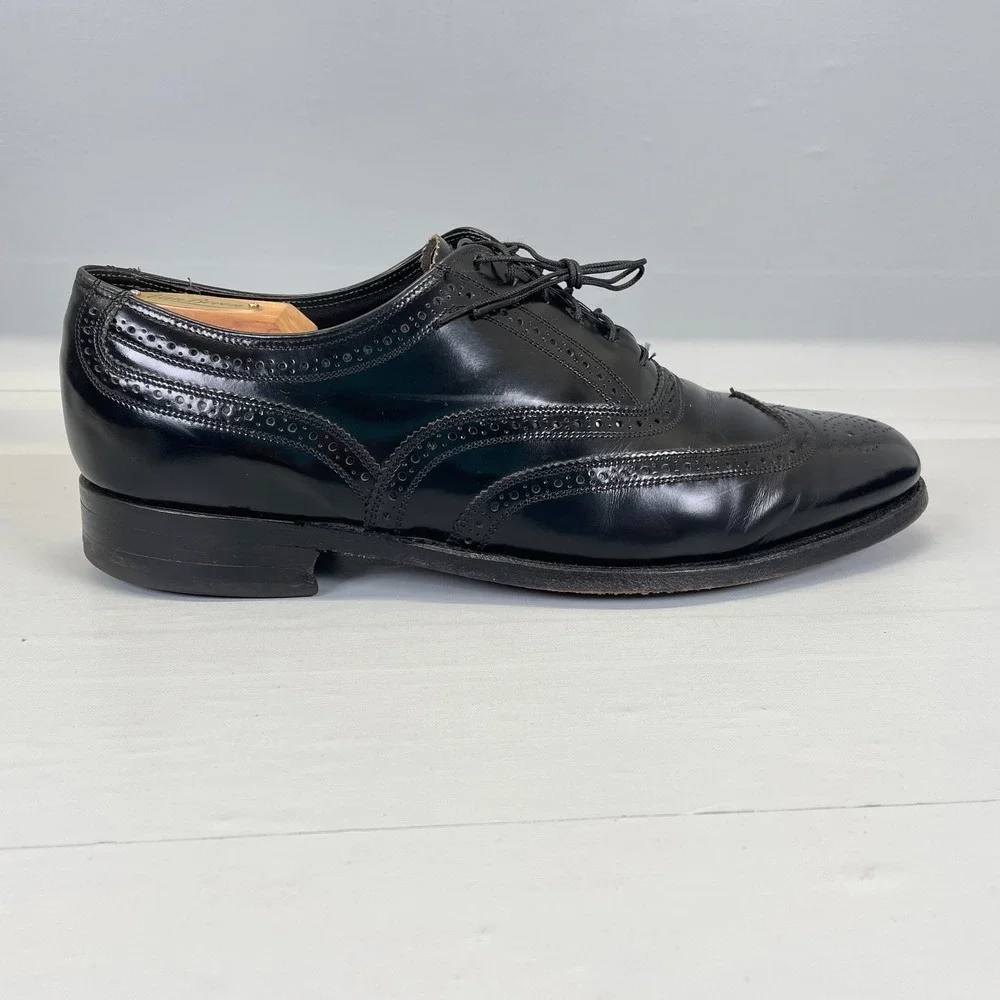 Florsheim Imperial Wingtip Oxford Shoes Mens Size 10 D Black Leather Lace Up